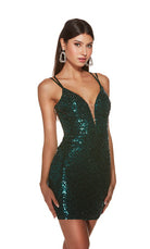 UNK-4810. Short, Plunging Neckline, Straight image 2