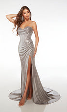 UNK-61490. Long, Sweetheart/Cowl Neckline, Fit N Flare, Strappy Back image 3