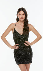 UNK-4542. Short, V-neck, Straight, Strappy Back image 3
