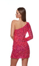 UNK-4752. Short, One Shoulder, Straight, Closed Back image 5