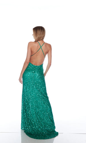 UNK-88002. Long, V Neckline, Straight, Open Back image 3