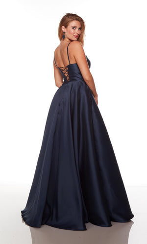 UNK-1755. Long, Scoop Neck, A-line, Strappy Back image 1
