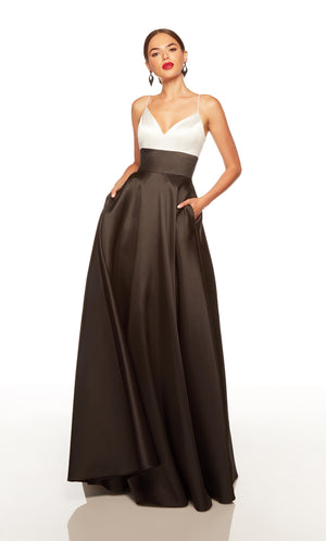 UNK-1764. Long, V-neck, A-line, V Shaped Back image 0