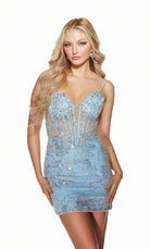 UNK-4869. Short, Plunging Neckline, Straight image 0