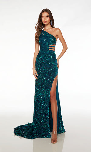 UNK-61589. Long, One Shoulder Neckline, Straight image 0