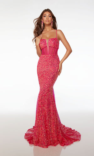UNK-61503. Long, Plunging Neckline, Fit And Flare image 2