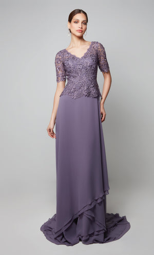 UNK-27556. Long, V-neck, Straight, Keyhole Back image 2