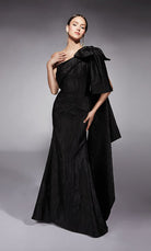 UNK-27731. Long, One Shoulder, Fit N Flare, Closed Back image 2