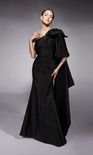 UNK-27731. Long, One Shoulder, Fit N Flare, Closed Back image 2