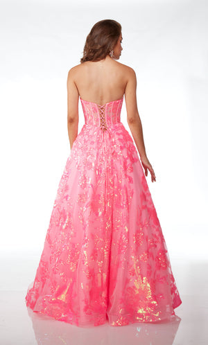 UNK-61515. Long, Strapless, Ballgown, Lace-up Back image 1