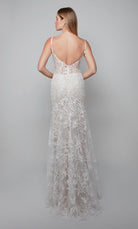 UNK-7077. Long, Plunging Neckline, Fit N Flare image 4