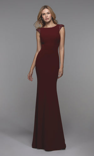 UNK-27539. Long Tight Sexy Dresses, High Neck, Fit N Flare image 2