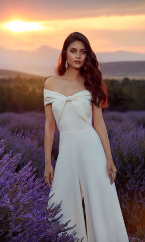 UNK-70013. Long, Off The Shoulder, Jumpsuit image 1