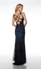 UNK-61694. Long, V-neck, Straight, Cut Out Back image 6