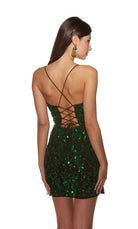 UNK-4841. Short, V-neck, Straight, Strappy Back image 5