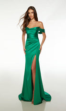 UNK-61571. Long, Off The Shoulder Neckline, Fit N Flare image 2