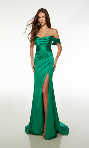 UNK-61571. Long, Off The Shoulder Neckline, Fit N Flare image 2