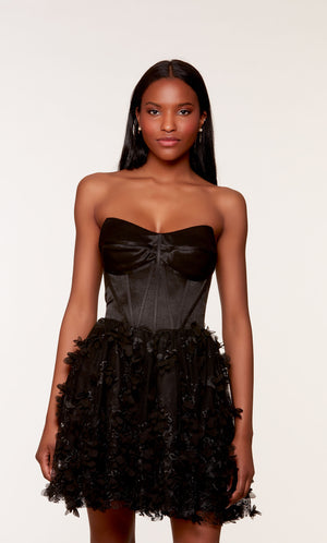 UNK-3173. Short, Strapless, A-line, Lace-up Back image 0