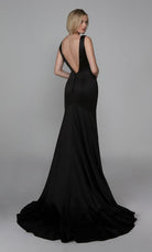 UNK-Wedding Dress: 7021. Long Sexy Wedding Dress, Plunging Neckline, Fit N Flare image 3