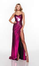 UNK-61430. Long, Cowl Neck, Straight, Lace Up Back image 2