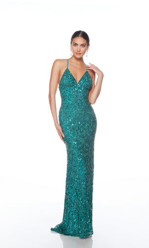 UNK-88009. Long, V Neckline, Straight, Open Back image 10