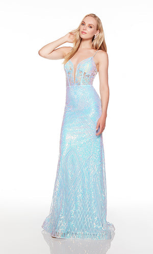 UNK-61397. Long, Plunging Neckline, Fit N Flare image 3