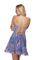 UNK-3778. Short, Plunging Neckline, A-line image 4