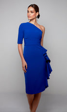UNK-70006. Short, One Shoulder, Straight, Closed Back image 0