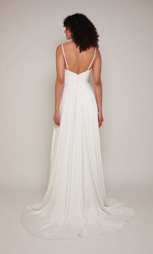 UNK-7100. Long, Cowl Neck, A-line, Open Back image 2