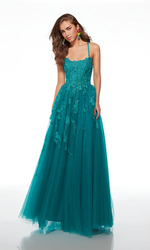UNK-61541. Long, Scooped Neckline, A-line, Strappy Back image 0