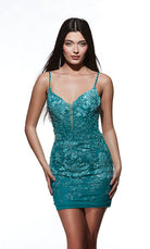 UNK-4868. Short, Plunging Neckline, Straight image 0