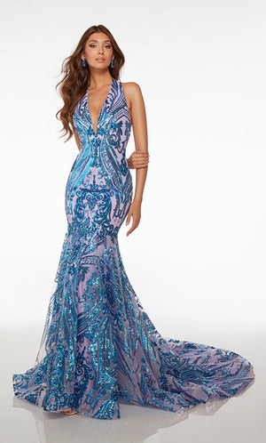 UNK-61630. Long, Halter Neckline, Mermaid, Open Back image 2