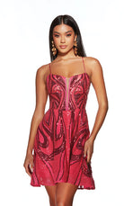 UNK-3778. Short, Plunging Neckline, A-line image 2
