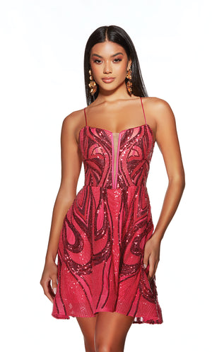 UNK-3778. Short, Plunging Neckline, A-line image 2