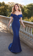 UNK-27489. Long Evening Dress, Off The Shoulder, Fit N Flare image 0