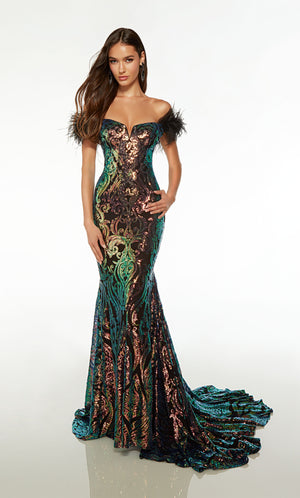 UNK-61595. Long, Off The Shoulder, Mermaid image 0