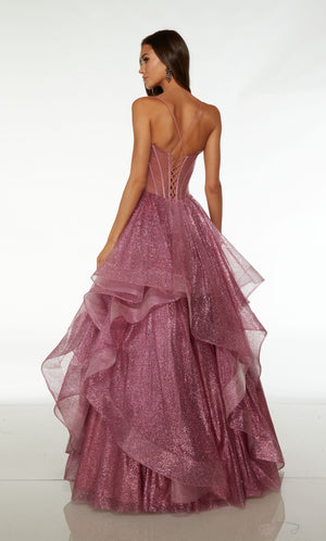 UNK-61524. Long, Strapless, Ballgown, Lace-up Back image 1