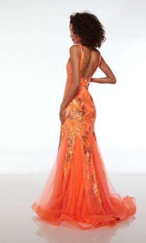 UNK-61549. Long, Plunging Neckline, Fit And Flare image 1