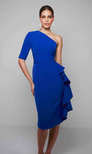 UNK-70006. Short, One Shoulder, Straight, Closed Back image 2