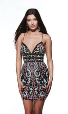 UNK-4841. Short, V-neck, Straight, Strappy Back image 7