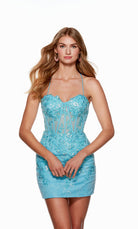 UNK-4620. Short, Sweetheart Neckline, Straight image 1