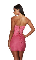UNK-4820. Short, Strapless, Straight, Lace-up Back image 4