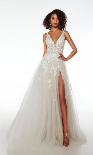 UNK-61722. Long, Plunging Neckline, A-line image 4