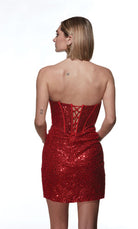 UNK-4827. Short, Strapless, Straight, Lace-up Back image 12