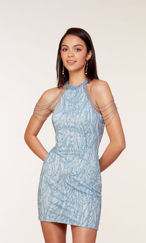 UNK-4682. Short, High Neck, Straight, Closed Back image 3