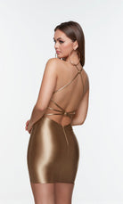 UNK-4528. Short, Cowl Neck, Straight, Strappy Back image 1