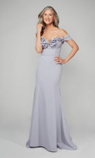 UNK-7062. Long, Off The Shoulder, Mermaid, Closed Back image 6
