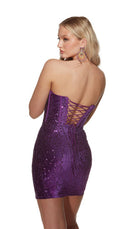 UNK-4926. Short, Strapless, Straight, Lace-up Back image 1