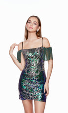 UNK-4636. Short, Off The Shoulder, Straight image 2