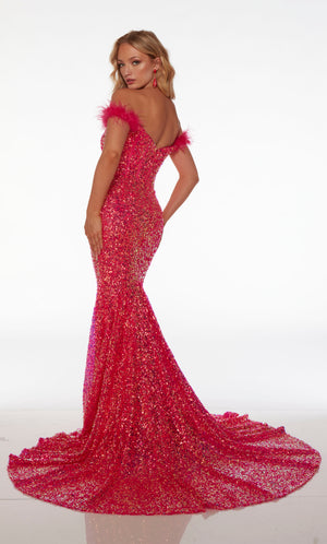 UNK-61502. Long, Off The Shoulder Neckline, Fit And Flare image 1